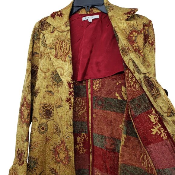 Cabi Y2K Floral‎ Tapestry Jacket Guinevere Brocade Flower Long Fall Coat 179 - Picture 6 of 14